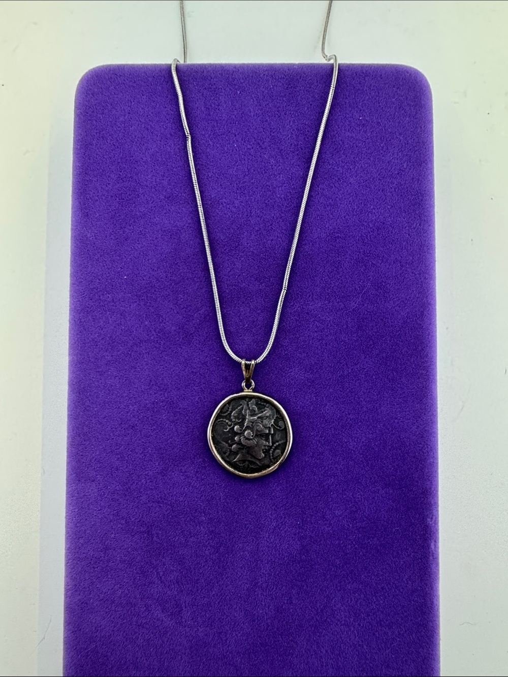 💛 Vintage Sterling Silver Alexander The Great Coin Pendant Necklace | Ancient